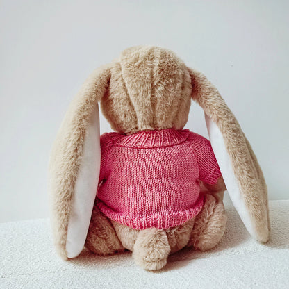 Customizable Plush Bunny with Branded Knit Sweater - Premium Corporate Gift & Promotional Mascot for Online Stores, Car Dealerships, and Event Giveaways