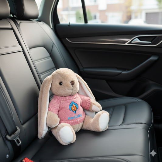 Customizable Plush Bunny with Branded Knit Sweater - Premium Corporate Gift & Promotional Mascot for Online Stores, Car Dealerships, and Event Giveaways