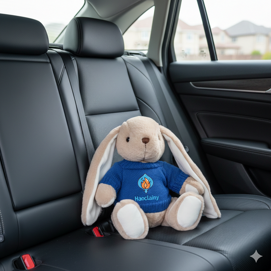 Customizable Plush Bunny with Branded Knit Sweater - Premium Corporate Gift & Promotional Mascot for Online Stores, Car Dealerships, and Event Giveaways