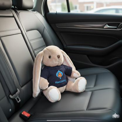 Customizable Plush Bunny with Branded Knit Sweater - Premium Corporate Gift & Promotional Mascot for Online Stores, Car Dealerships, and Event Giveaways