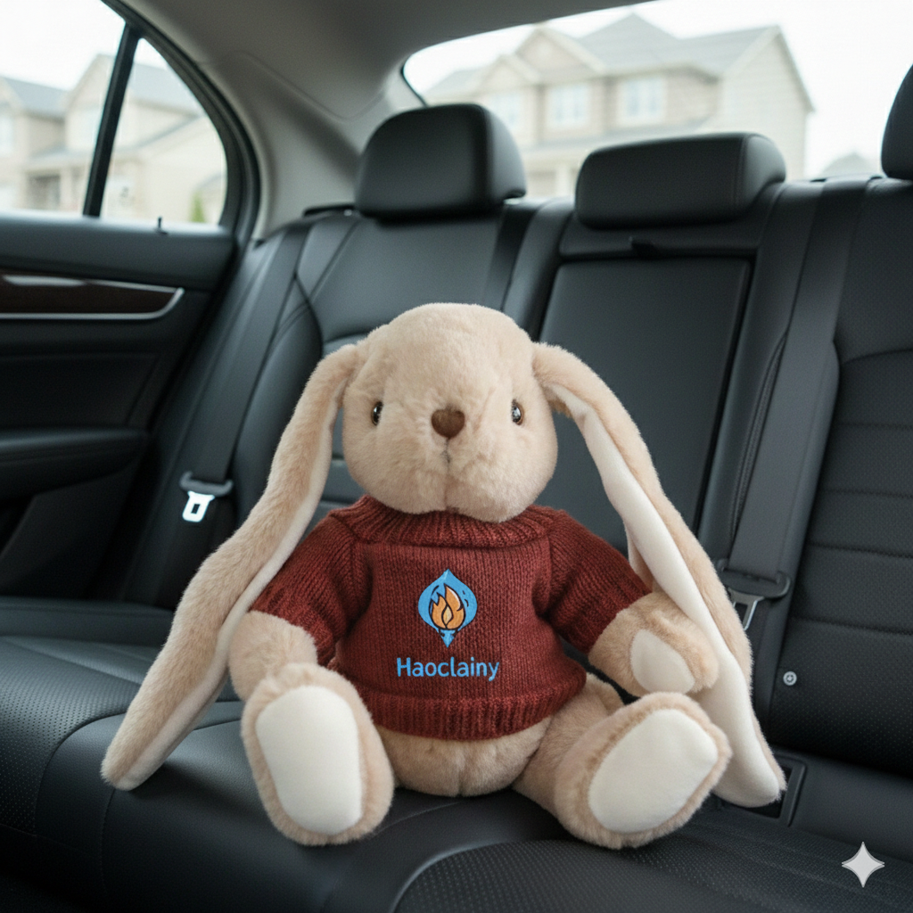 Customizable Plush Bunny with Branded Knit Sweater - Premium Corporate Gift & Promotional Mascot for Online Stores, Car Dealerships, and Event Giveaways